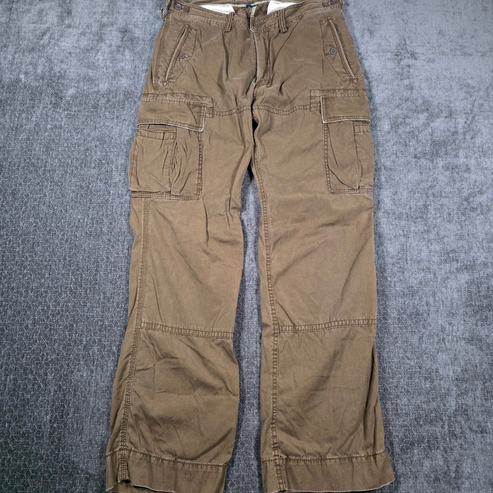 Polo Ralph Lauren Mens Cargo Pants Brown Straight Leg Utility RL 76105 Military